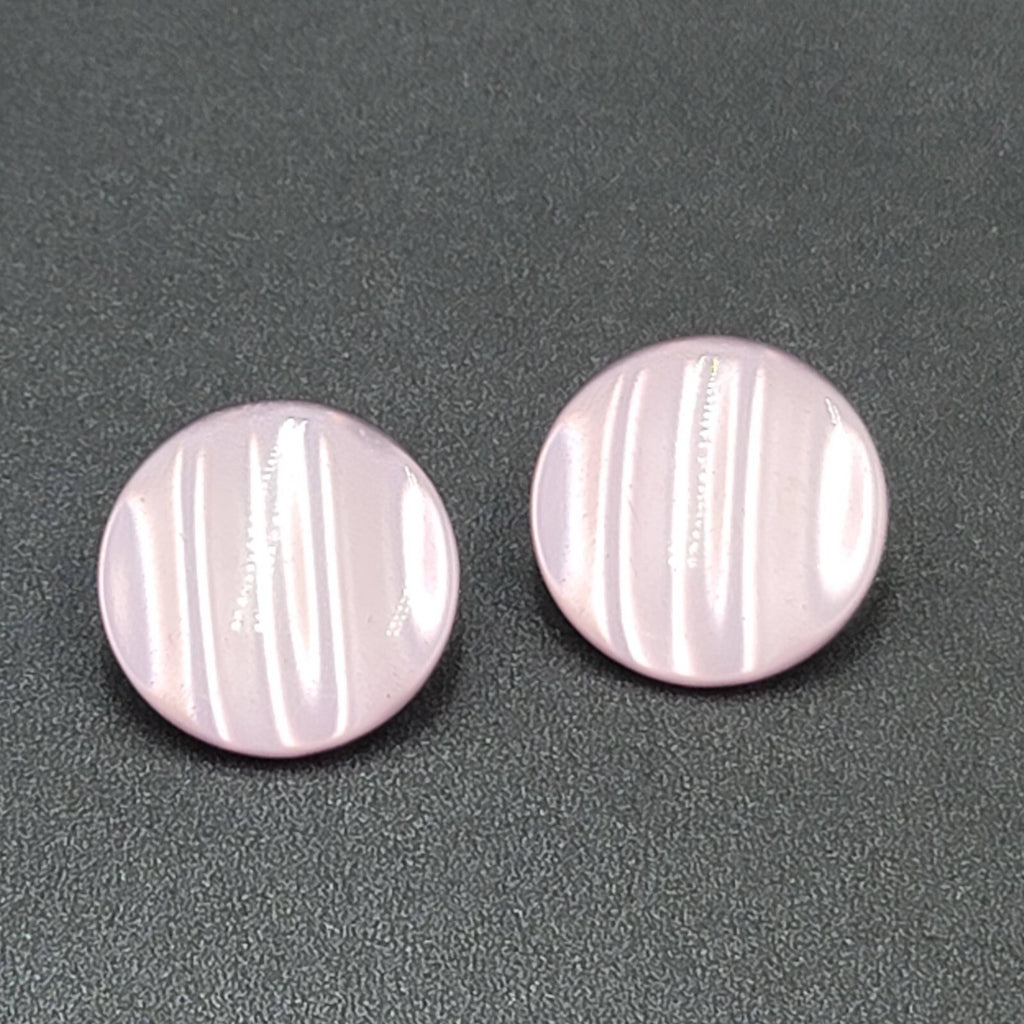 Vintage Pierced Earrings Purple Chatoyant Resin Round Discs 1 1/8"