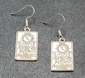 The Moon LA LUNA Tarot Card Pierced Earrings Silver tone 1"