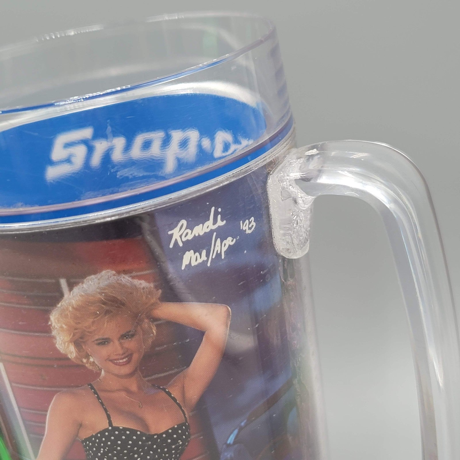 Vintage Snap-On Tools Thermo Serve Mug Lot of 2 Pin-Ups Christy 1991 Randi 1993