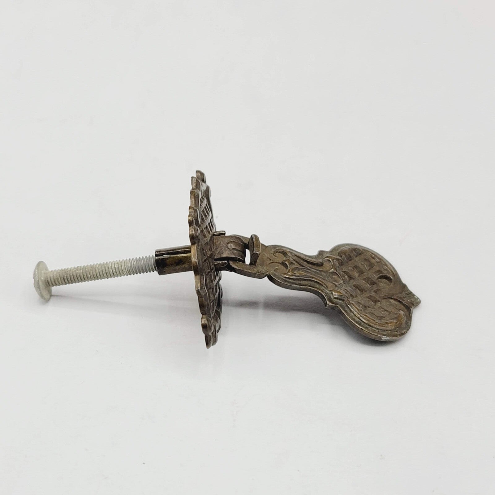 Vintage Steel Drawer Pull Hardware Ornate Drop Bail 6233