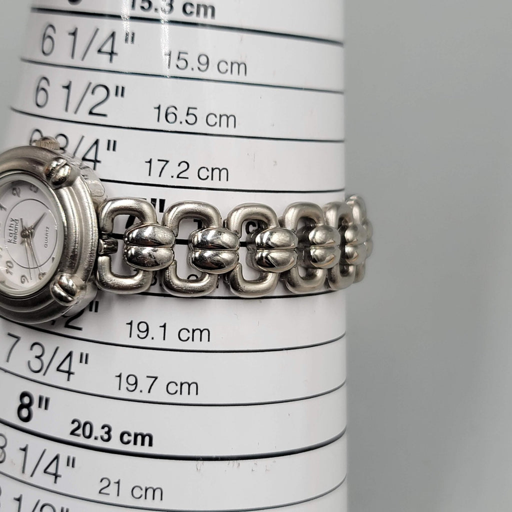 Kathy Ireland Quartz Watch Silver tone Stainless Band Women NEEDS BATTERY!