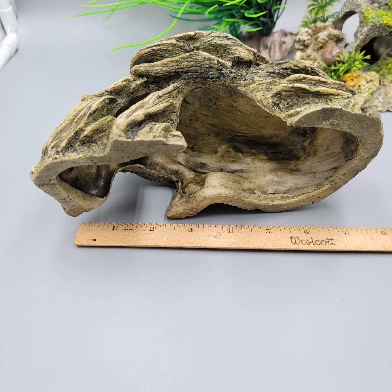 Aquarium Decor Lot Cave Rock Plant Ruins Sunken Airplane Hide Fish Tank Set 4pc