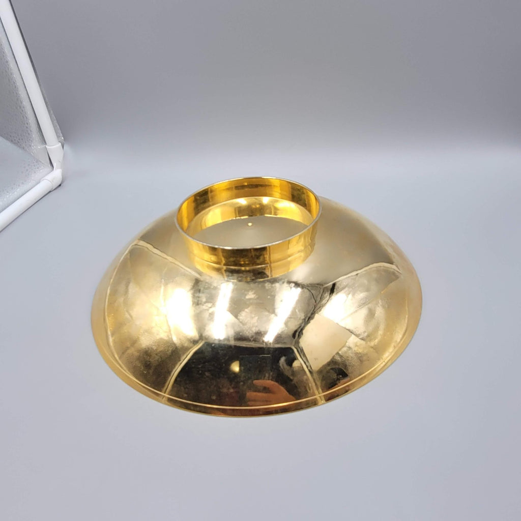 Etched Brass Bowl Gold Tone Floral Arabesque Footed Decorative Dish 9.25"