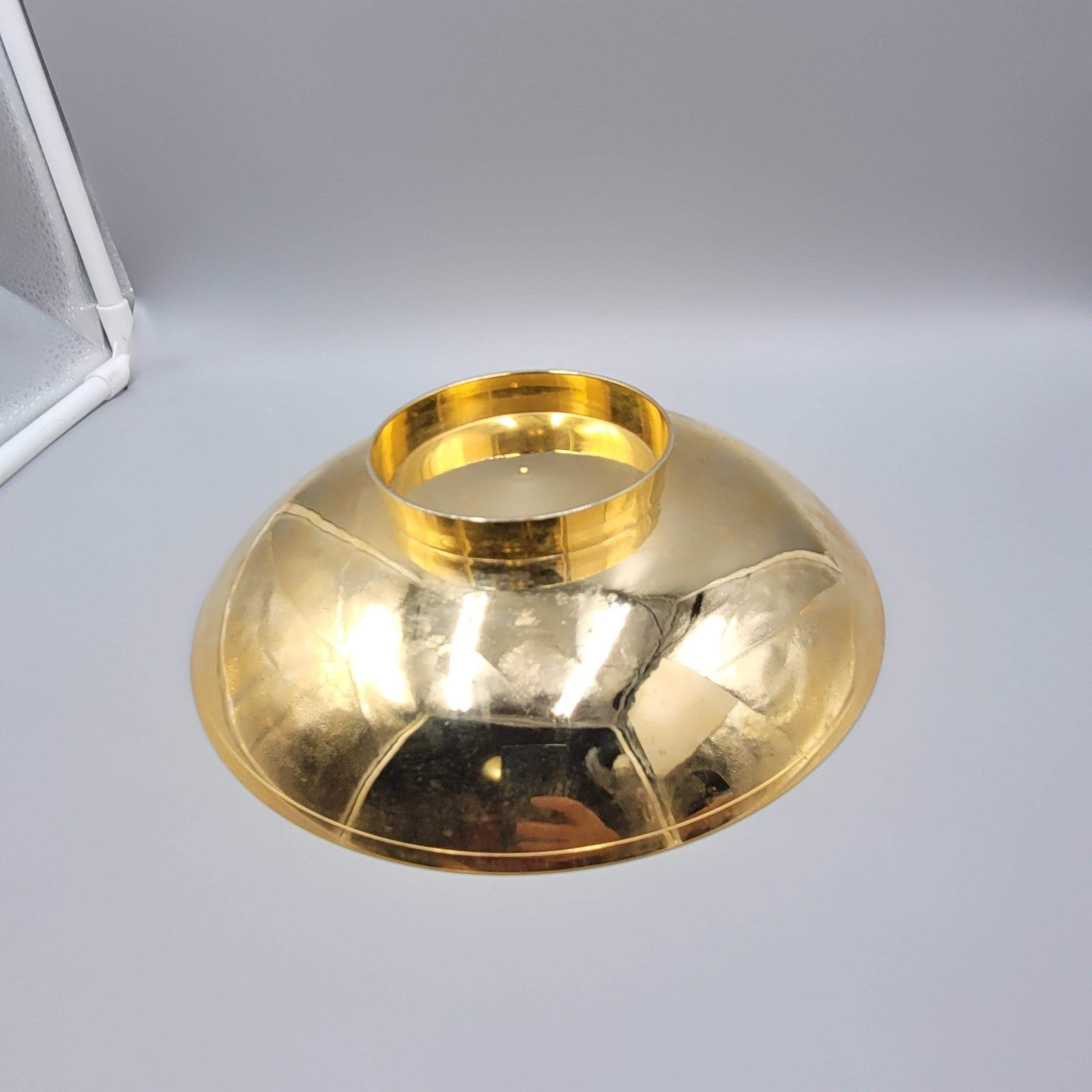Etched Brass Bowl Gold Tone Floral Arabesque Footed Decorative Dish 9.25"