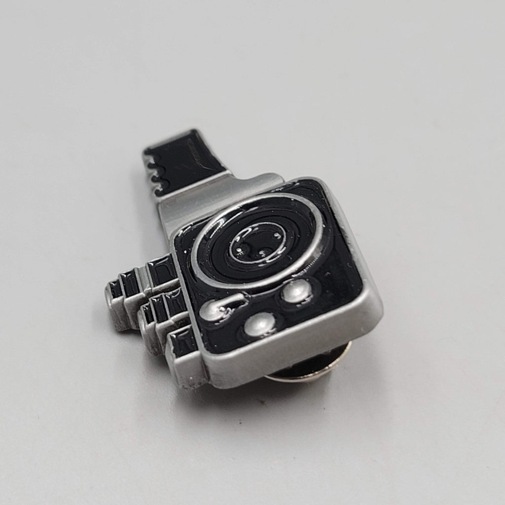 Retro Cinema Movie Film Camera Enamel Lapel Pin 1.5"