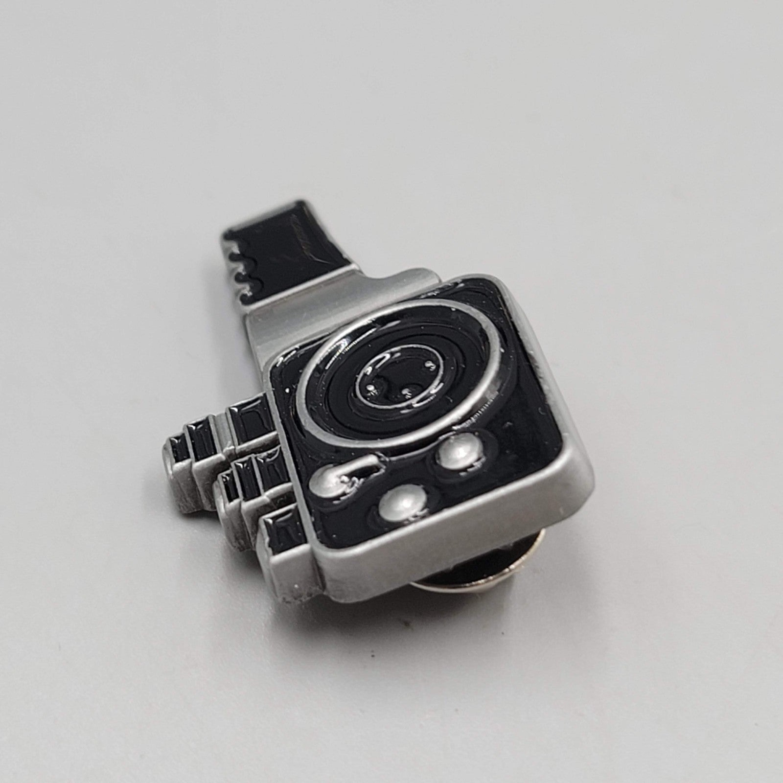 Retro Cinema Movie Film Camera Enamel Lapel Pin 1.5"