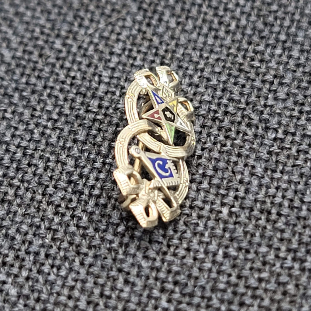10K Gold OES Order of the Eastern Star Past Patron Masonic Pendant Pin Brooch 1g