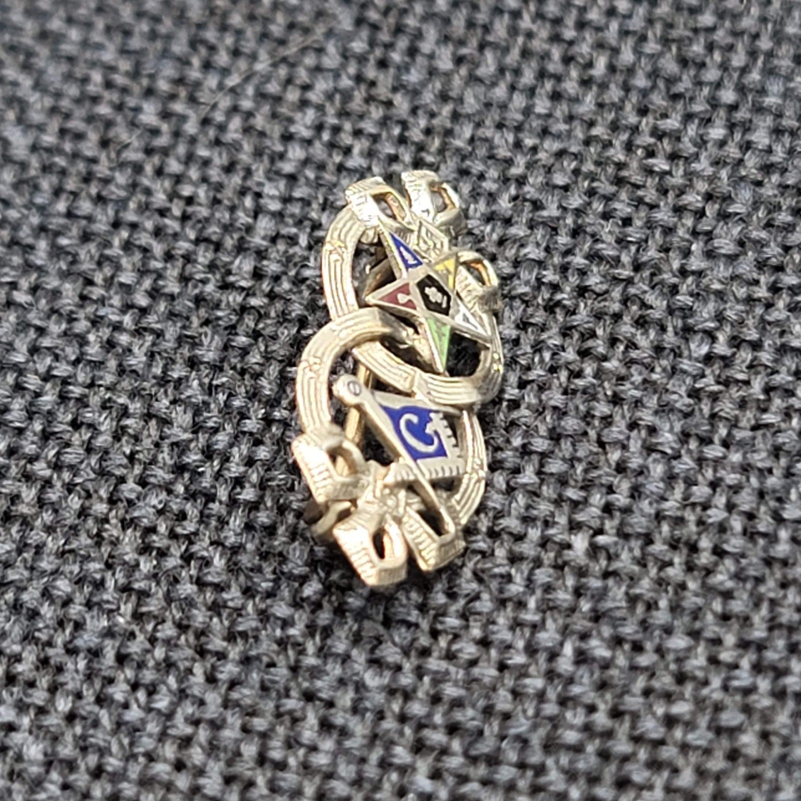 10K Gold OES Order of the Eastern Star Past Patron Masonic Pendant Pin Brooch 1g