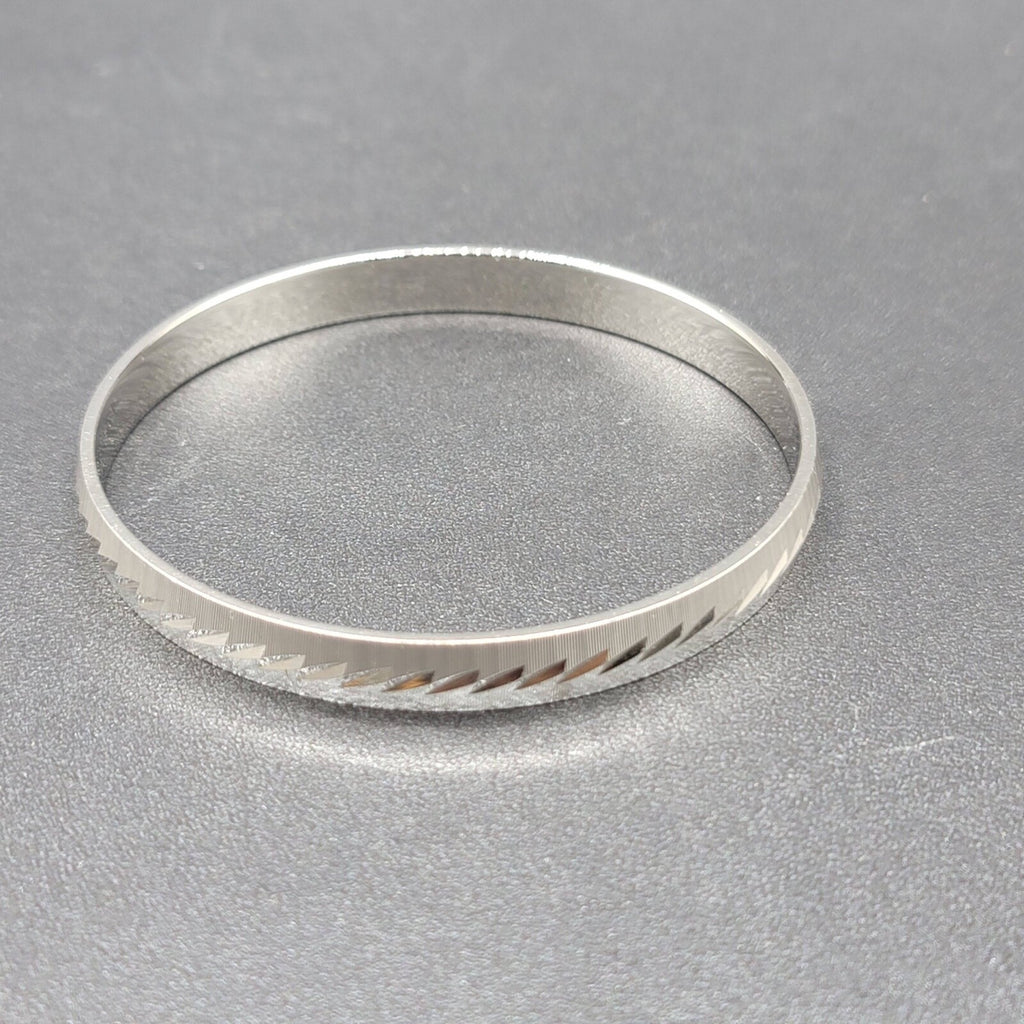 Vintage Monet Silver tone Bangle Bracelet L 2.75" diameter