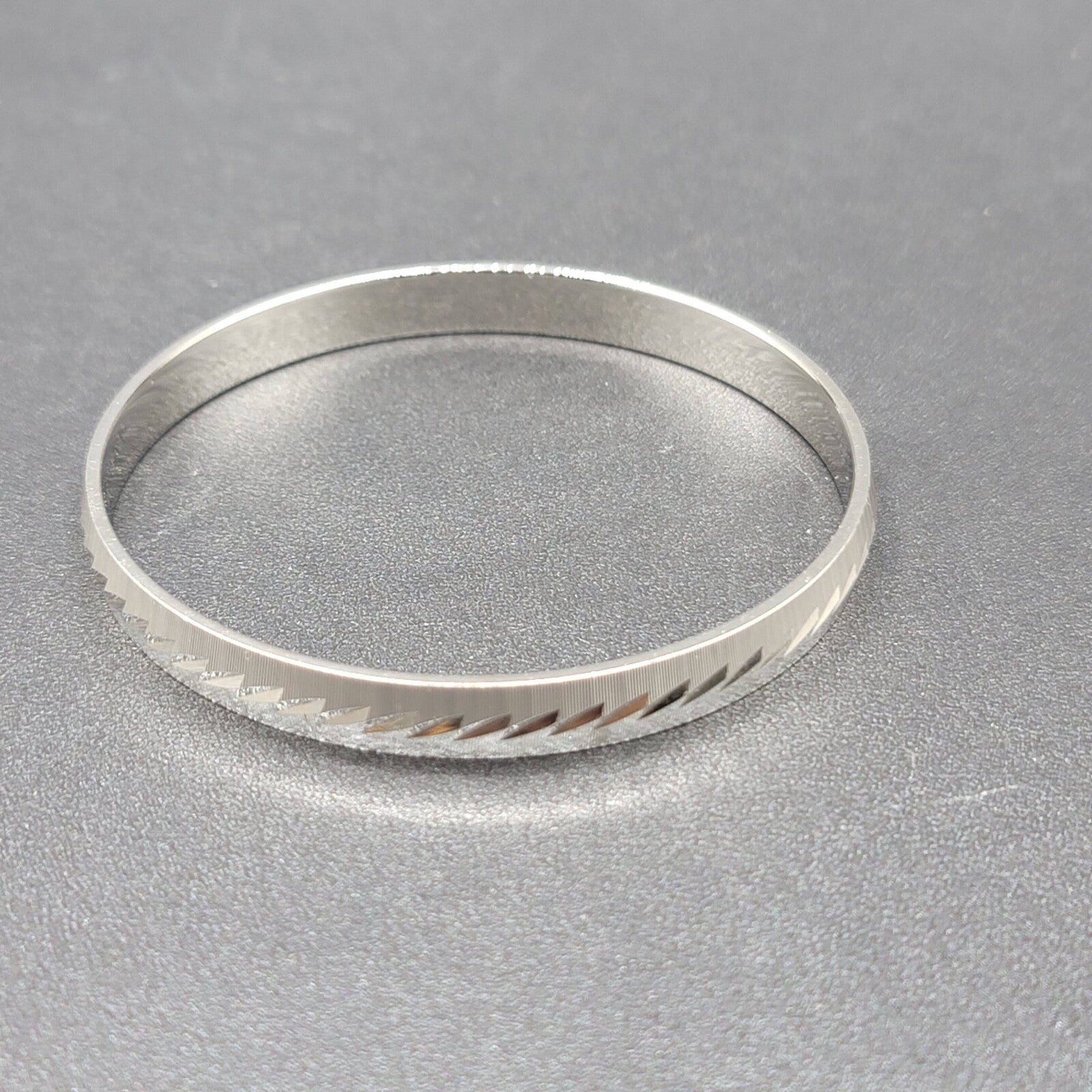 Vintage Monet Silver tone Bangle Bracelet L 2.75" diameter