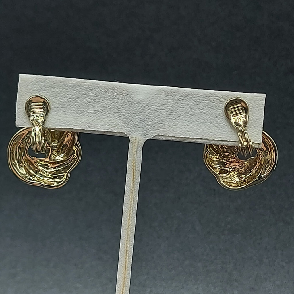 Vintage NWH Clip On Earrings Silver tone Rhinestone 1"