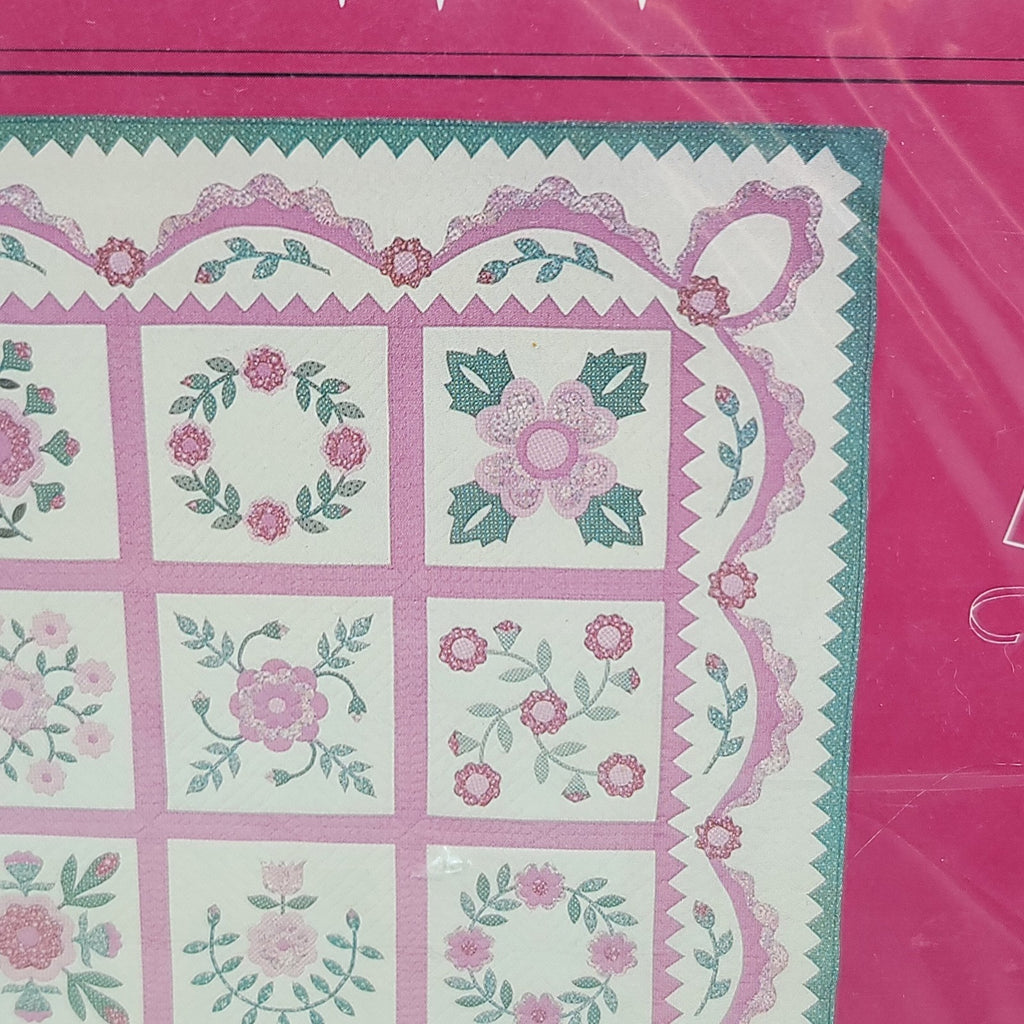 Rose Sampler Supreme Quilt Pattern Rosemary Makhan Vintage 1992 84"x100"
