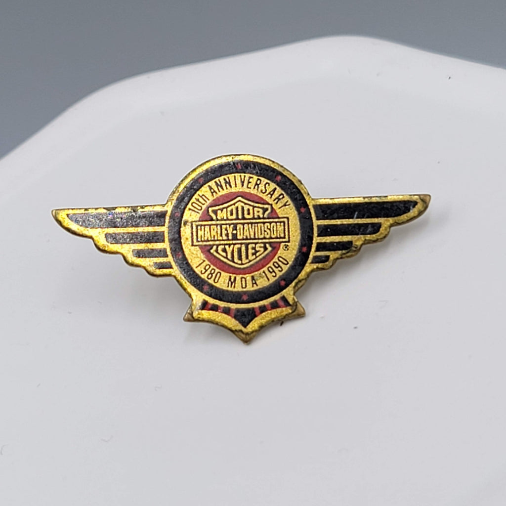 Harley Davidson MDA 1980-1990 10th Anniversary Hat Jacket Vest Pin