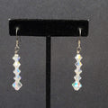 Pierced Earrings Bicone AB Crystal Bead Dangle 1.5"