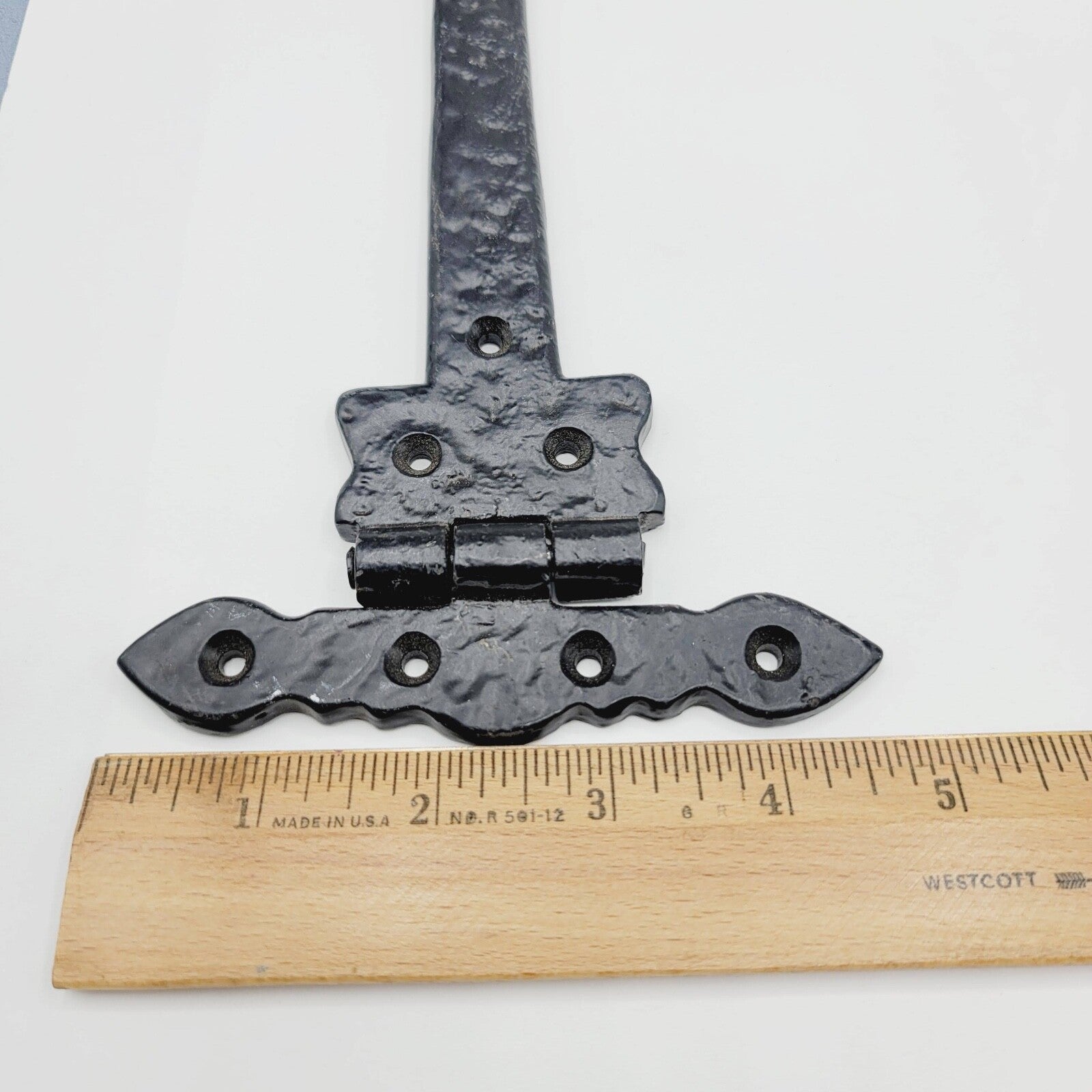 Vintage Heavy Duty Gate Hinge 8" Decorative Outdoor T Strap Hinge Salvage