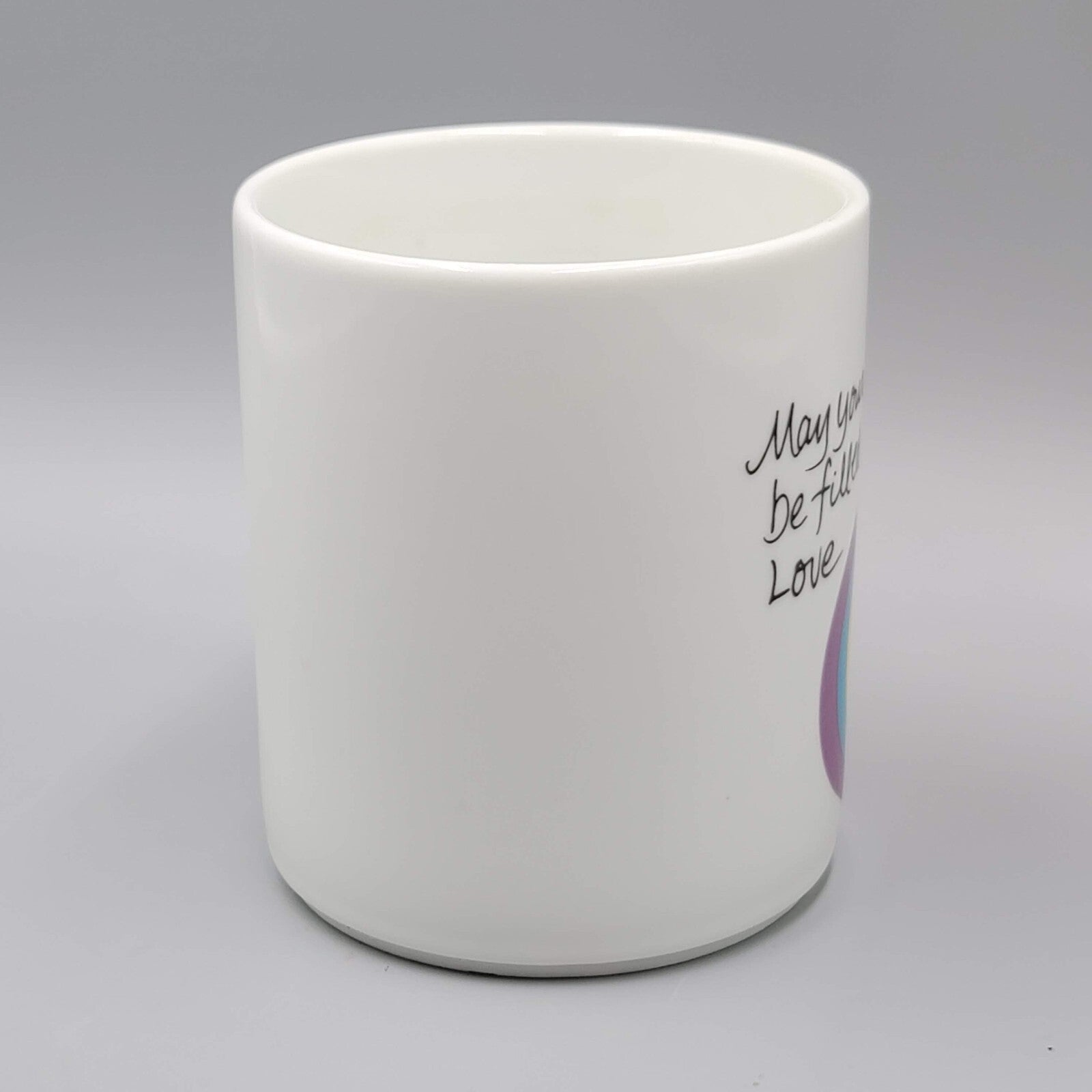Vintage Avon Rainbow The Love Mug Coffee Cup Rainbow Heart 1983 Easter