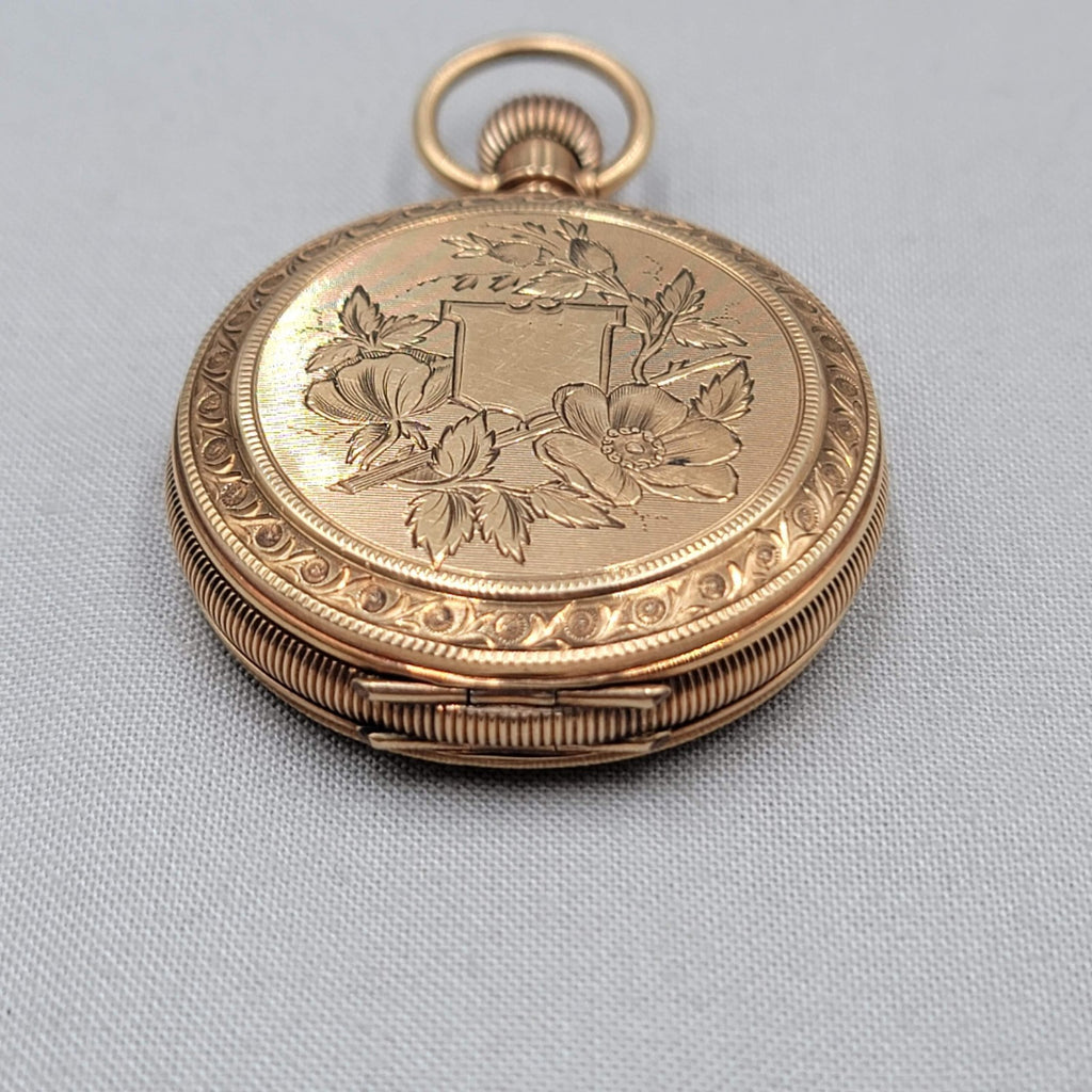 14k Yellow Gold Waltham 9 Jewel Hunter Case Pocket Watch Size 6