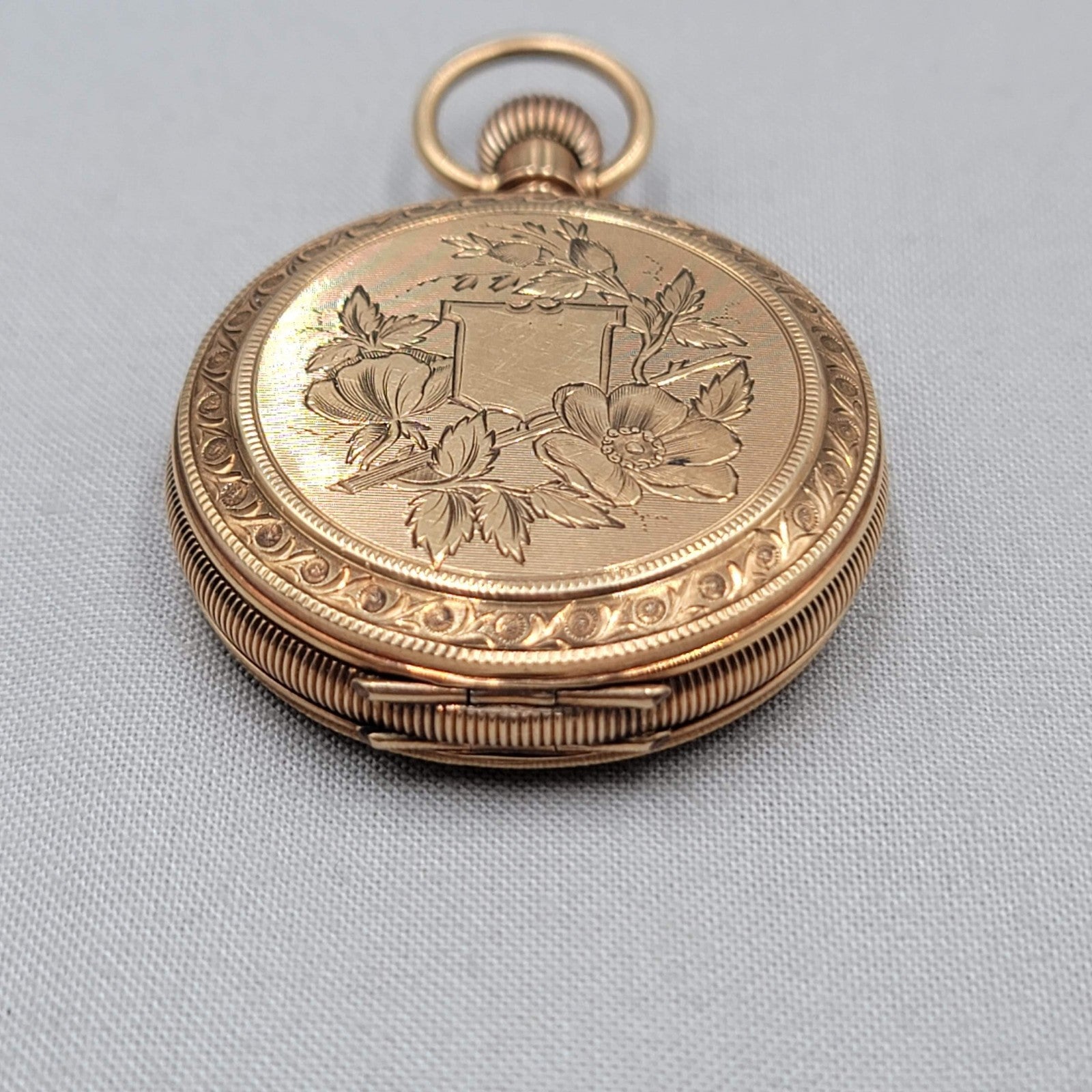 14k Yellow Gold Waltham 9 Jewel Hunter Case Pocket Watch Size 6
