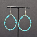Pierced Earrings Small Crystal Beaded Dangle Teardrop Loops 2"