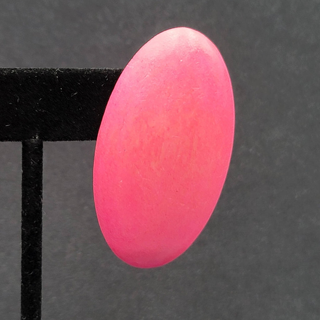 Vintage Pierced Earrings Large Wood Pink Stain Statement Drop 2"