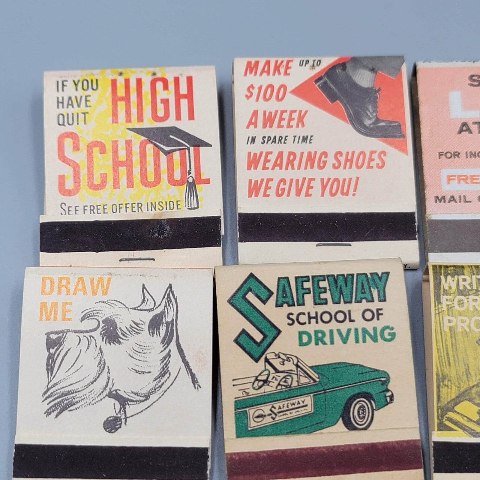 Vintage Matchbook Variety Lot of 11 Study Law Driving School High School
