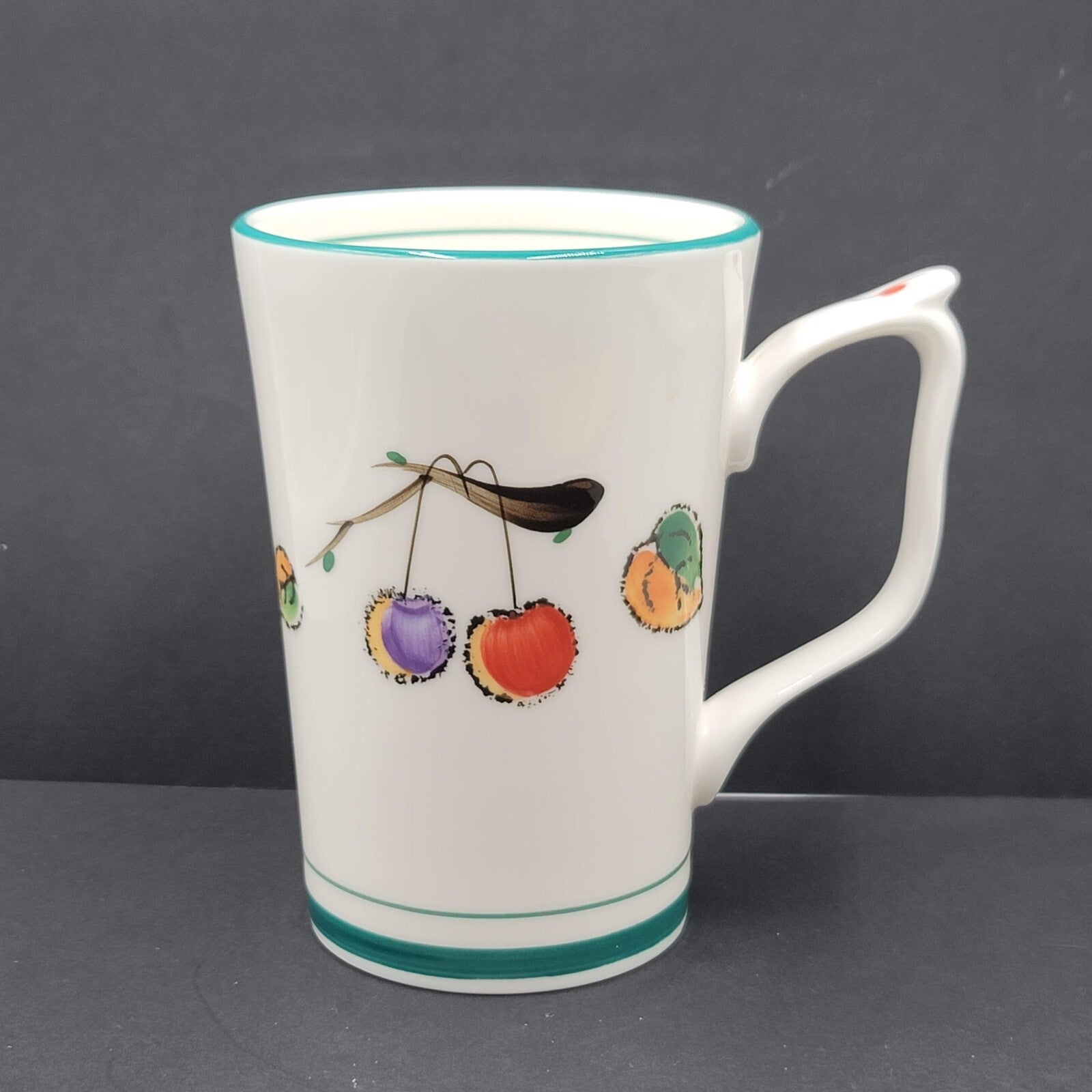 Vintage Chum Bone China Coffee Mug Tea Cup Cherries Fruit