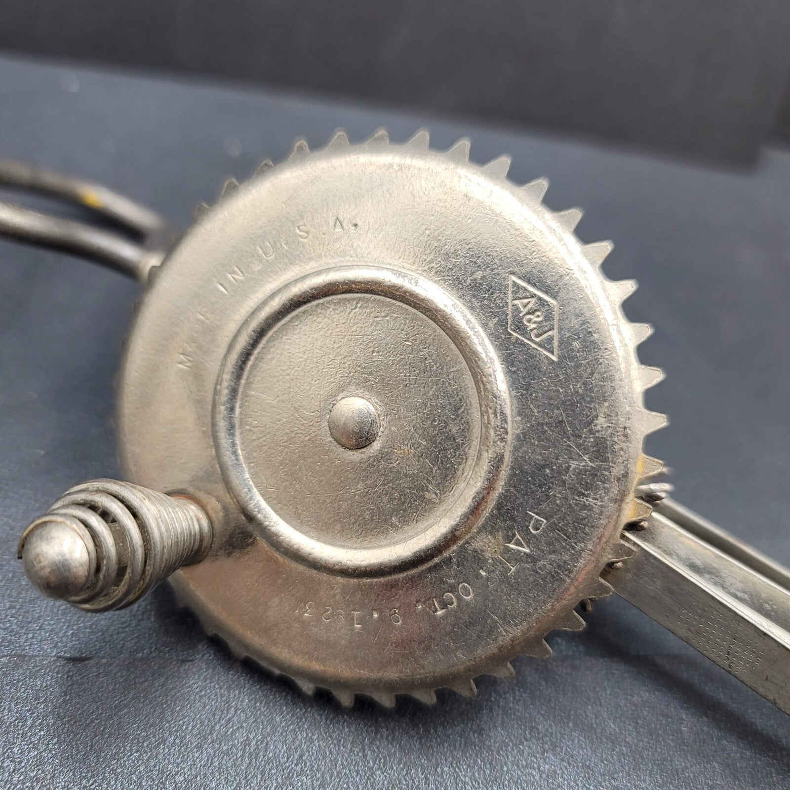 Vintage A&J Hand Mixer Egg Beater Pat 1923 Retro Classic Collectible Antique