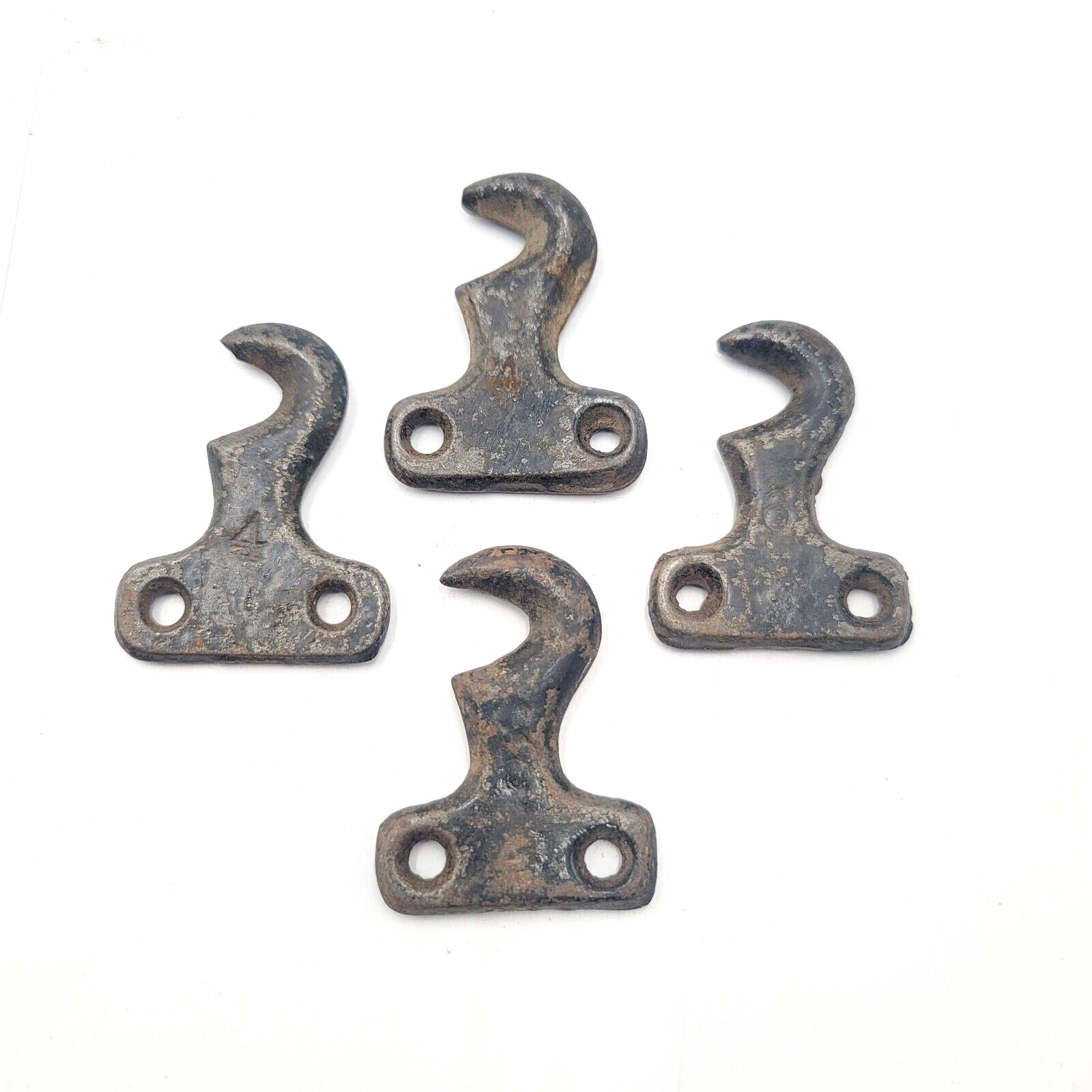 Vintage Window Sash Lock Keepers Lot of 4 Black Cast Iron