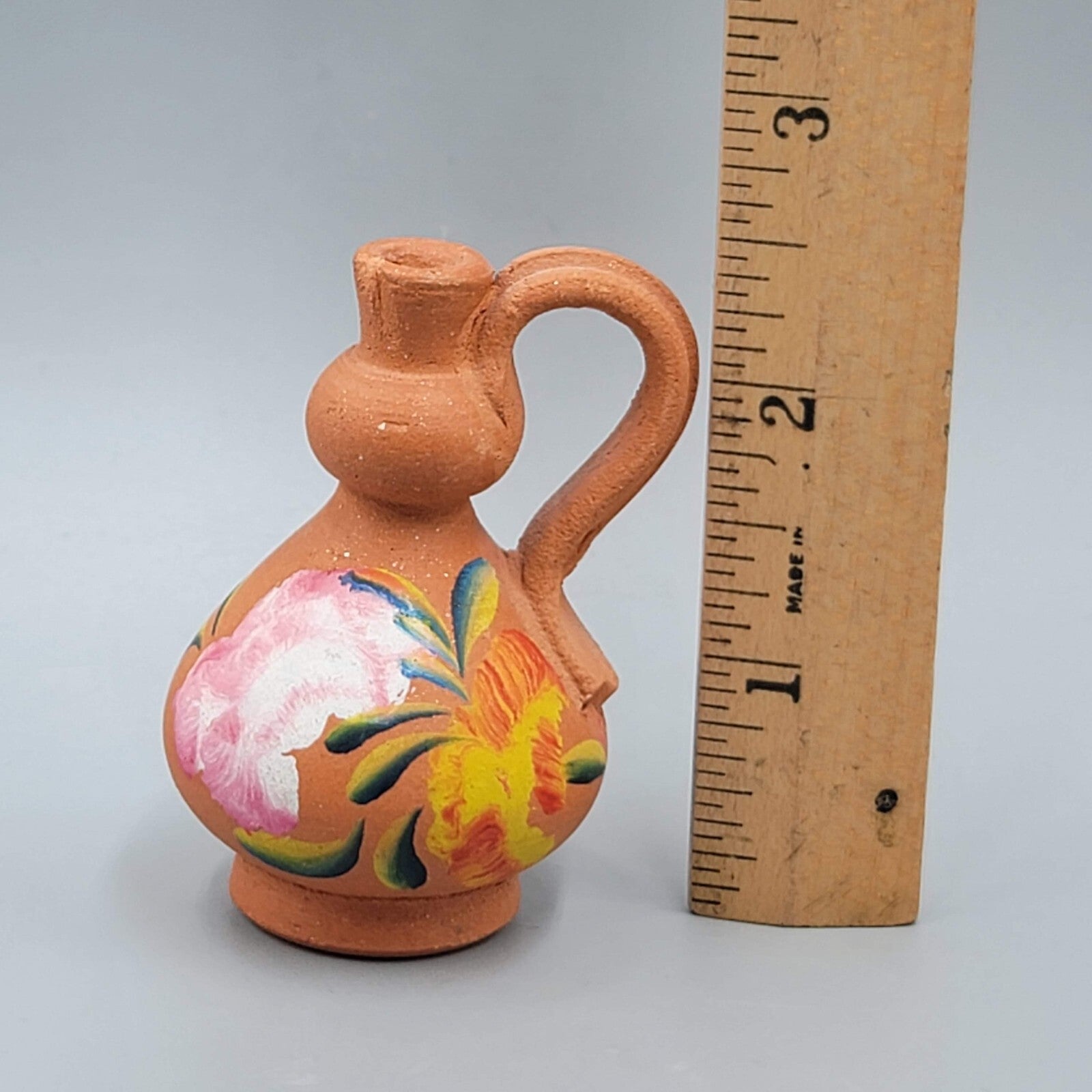 Vintage Miniature Vase Pottery Mini Made in Portugal Souvenir Dollhouse 2"