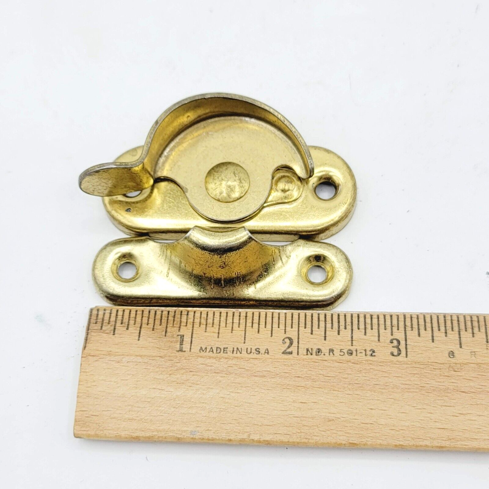 Vintage Brass Window Sash Lock with Catch Keeper  Salvage Reclaimed 57