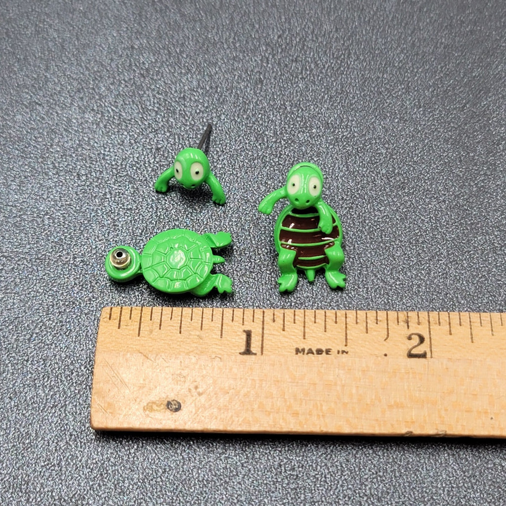 Turtle Pierced Earrings Enamel Enamel Dangle 3/4"