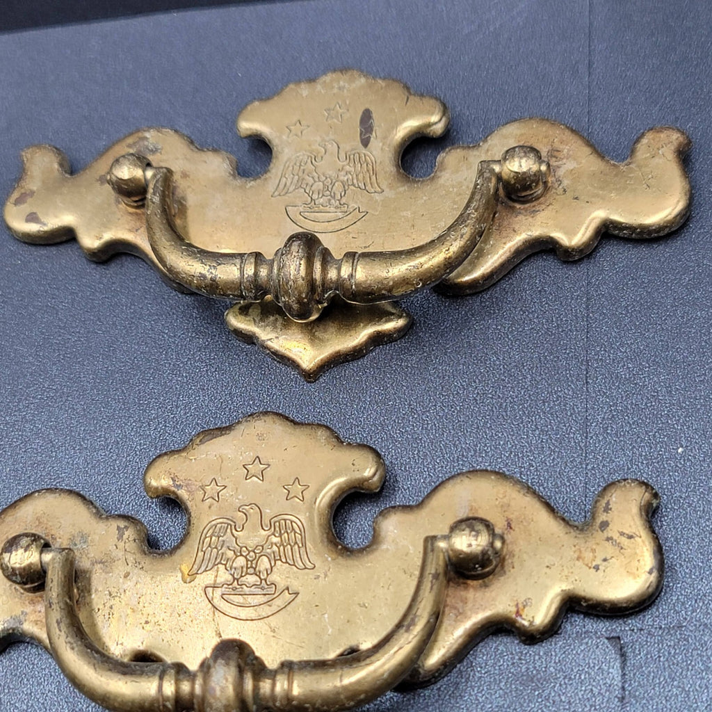 Vintage Lot of 8 Drawer Drop Pulls Cabinet Pull Handles Patriotic Eagle 3"