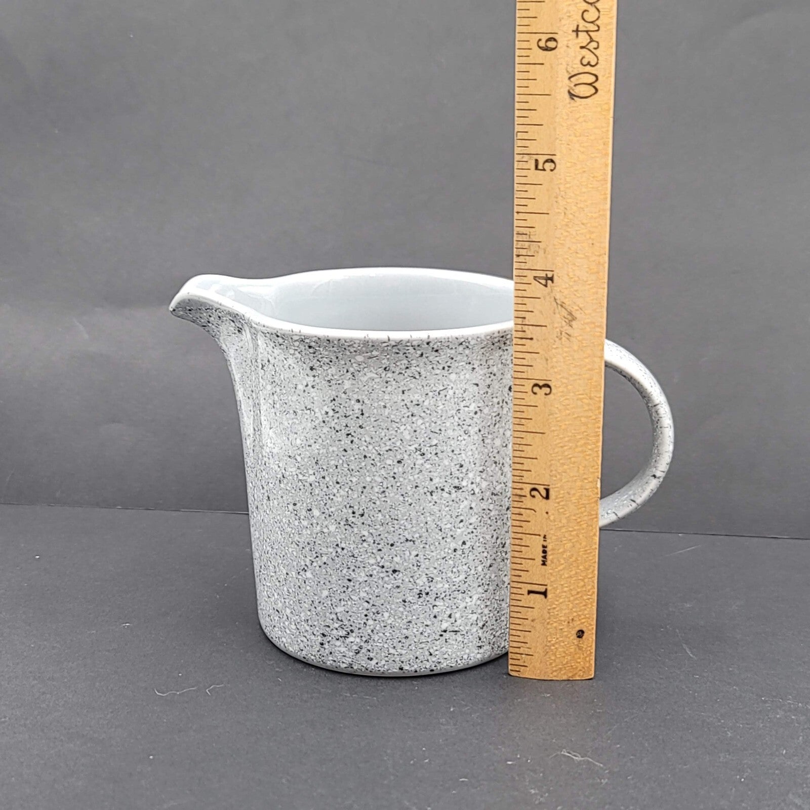 Vintage Mikasa Ultrastone Gray Creamer Gray White Speck CU726 Japan