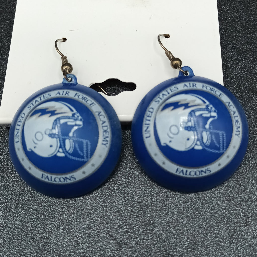 Lot of 4 Pairs Pierced Earrings Blue White US Air Force Academy Falcons Football