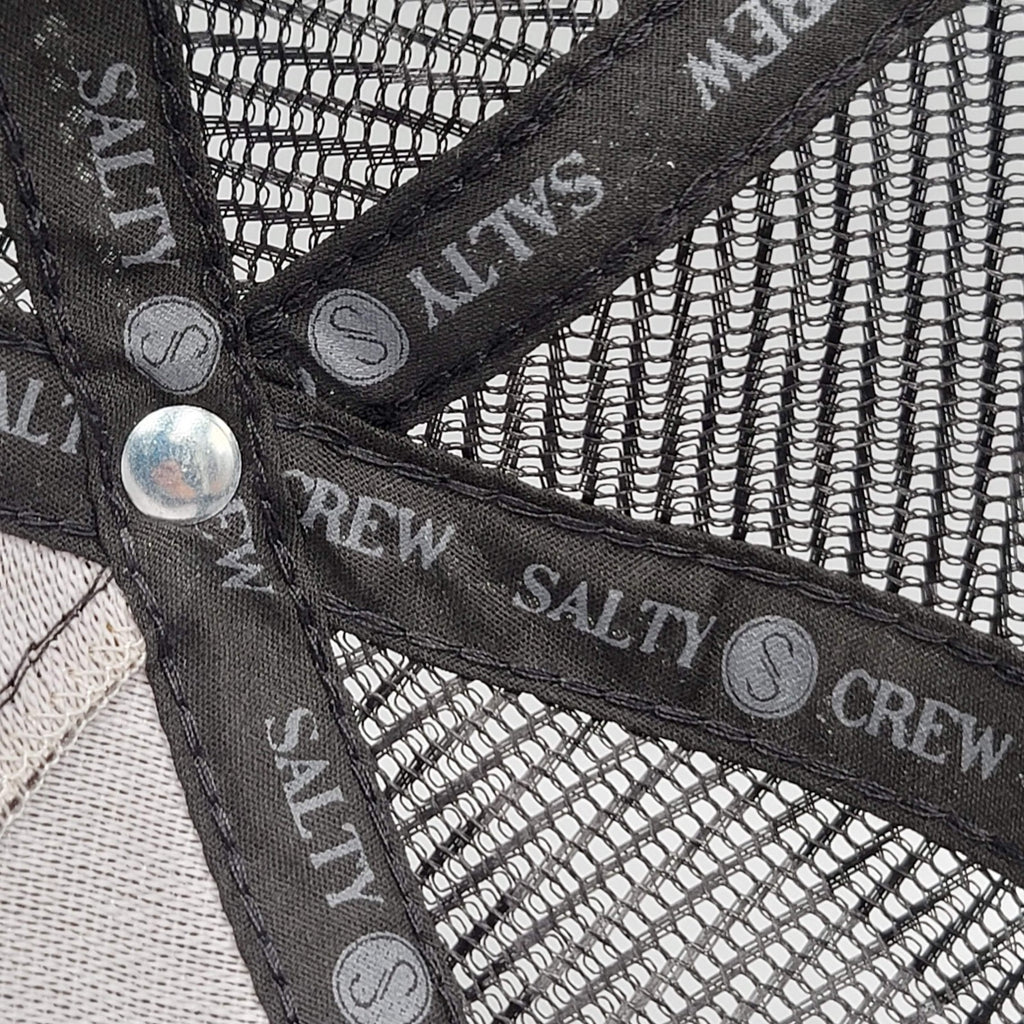 Salty Crew Dos Palms Find Refuge in the Sea Black Snapback Trucker Hat