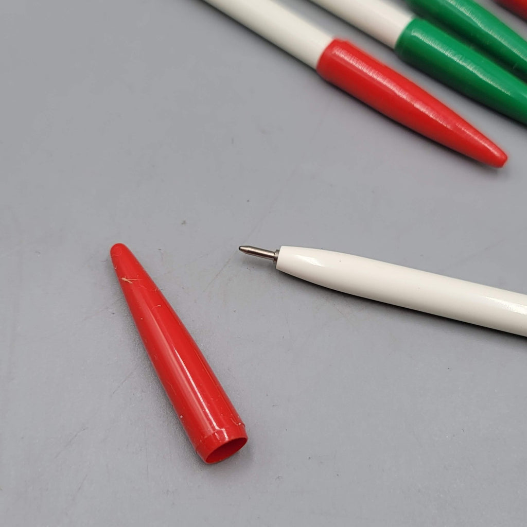 Vintage Fisher Skip Less Point Office Ballpoint Pens Lot of 5 Red Green Box USA