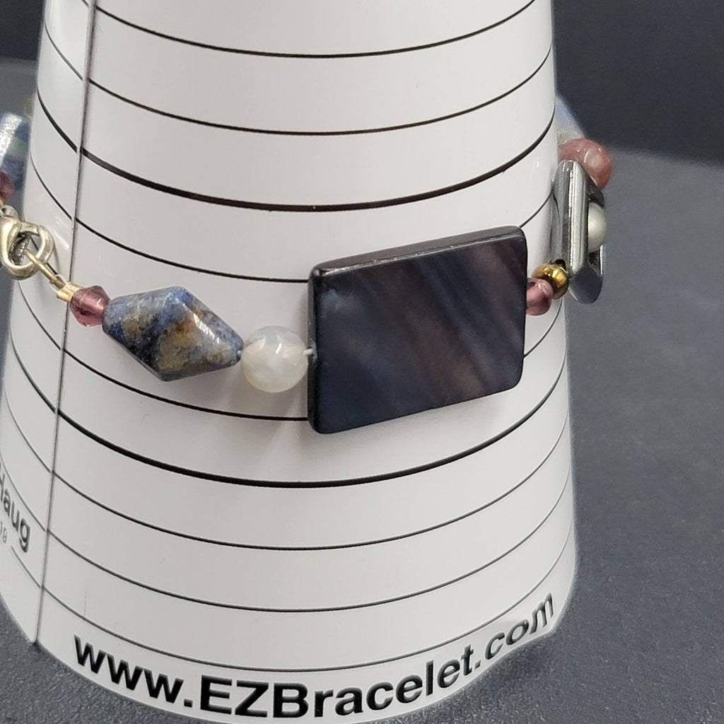 Beaded Bracelet Shell Pearl Gemstone Multicolor Eclectic and Unique