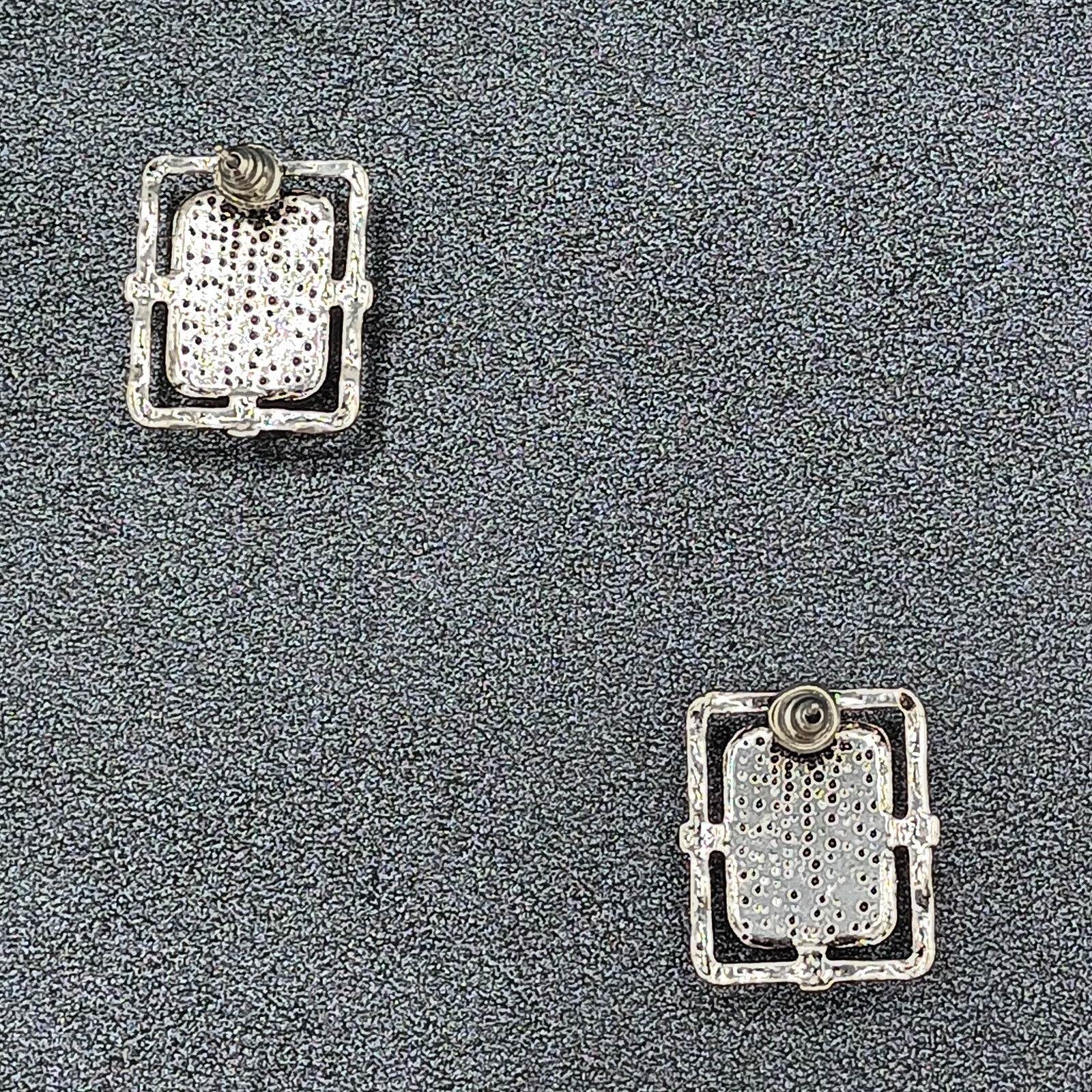 Pierced Earrings Silver tone Dyed Howlite Faux Turquoise Southwest Drop 3/4"
