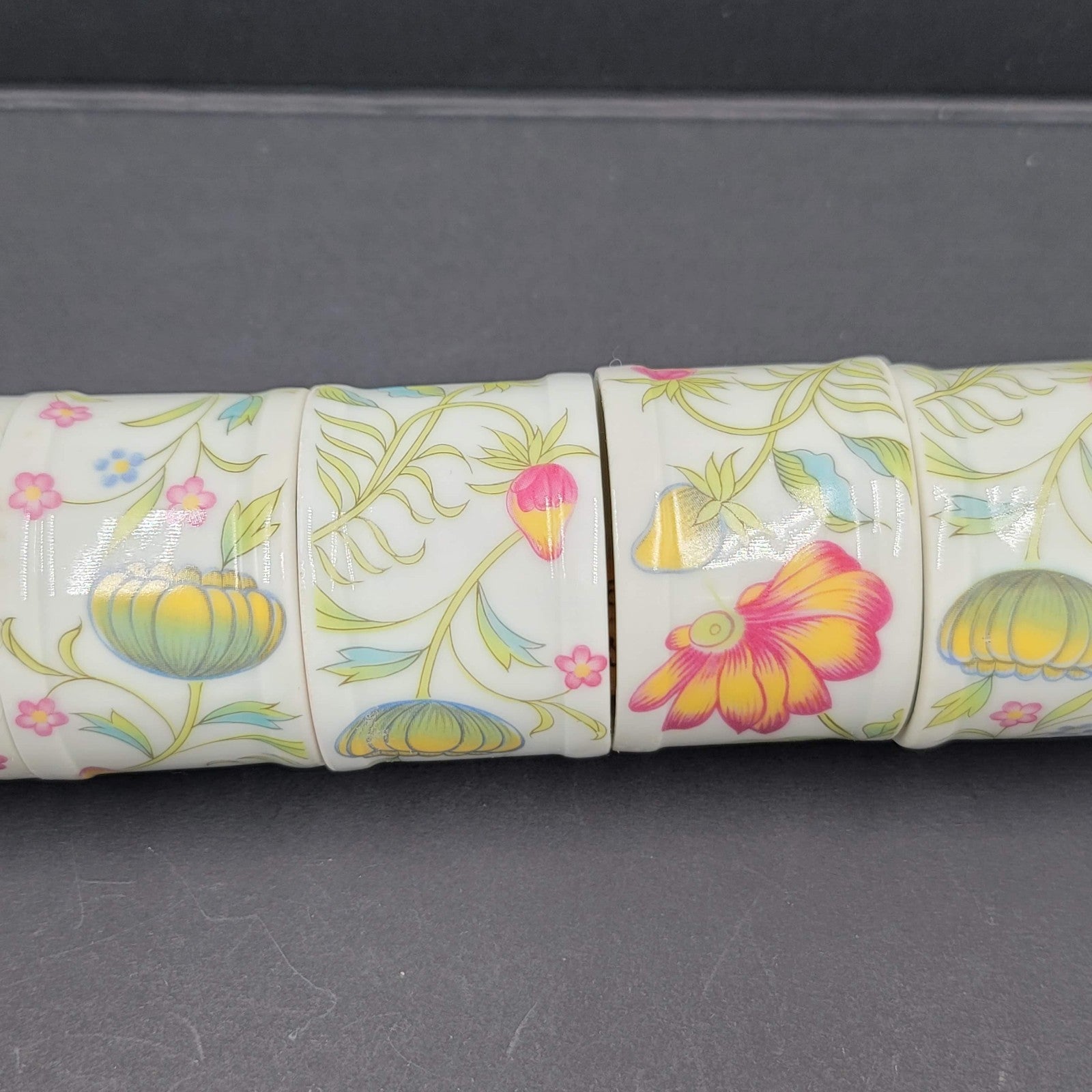 8 Napkin Rings Toscany Collection Ceramic Round Japan Table Deco Fine China