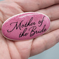 Vintage Ceramic Mother of the Bride Pink Brooch 2.25" Wedding