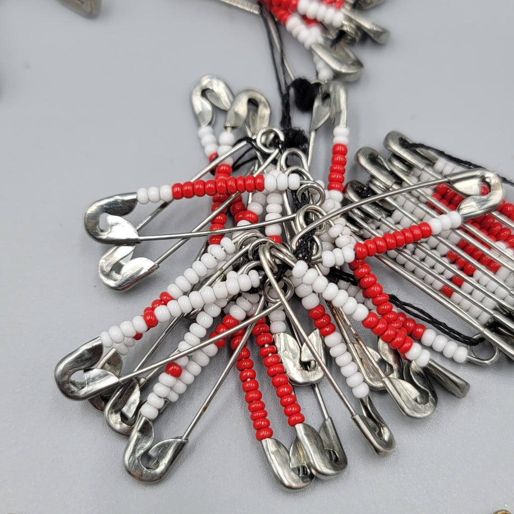 Vintage Beaded Safety Pins Pin Seed Beads Jewelry Crafts Crafting