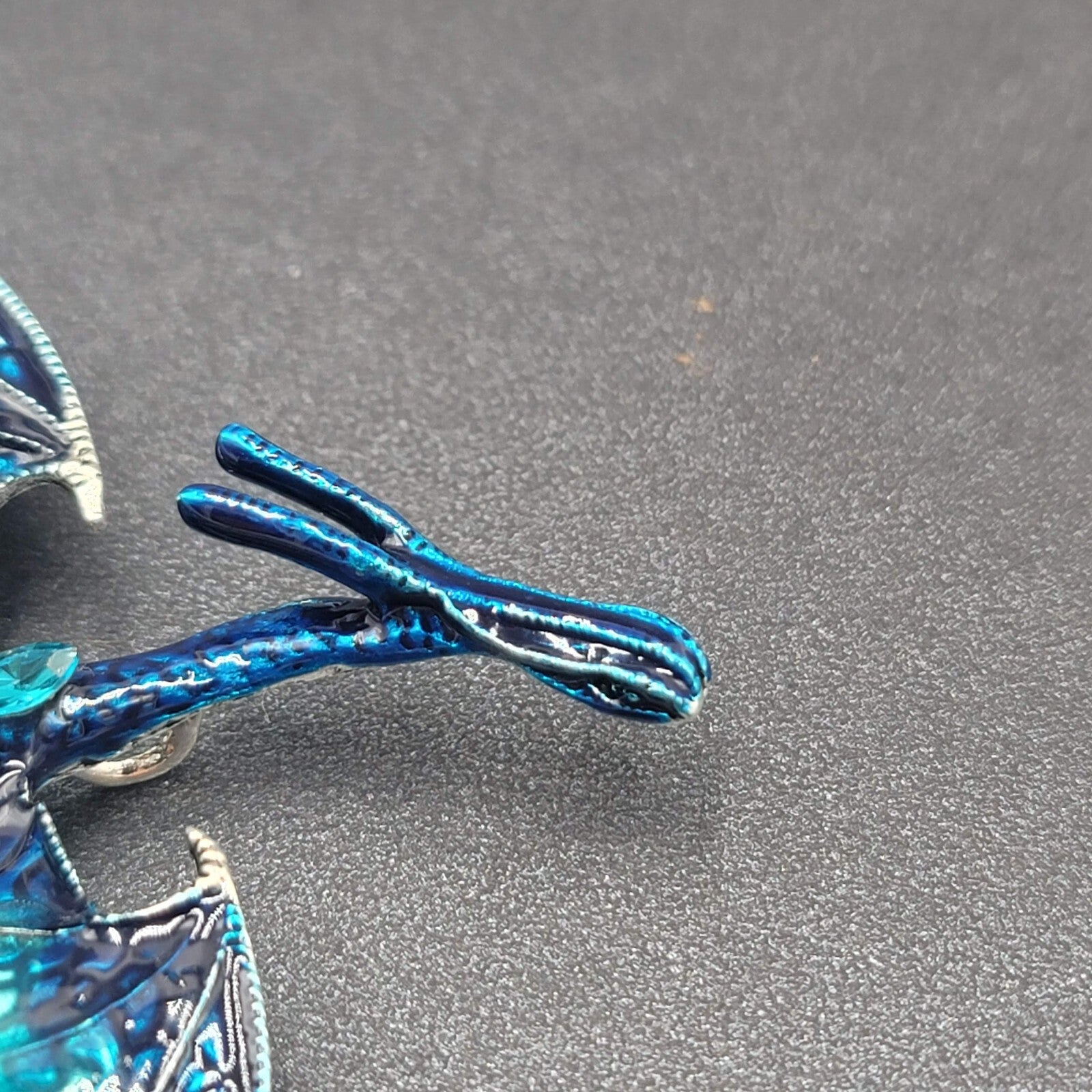 Dragon Brooch and Pendant Blue Enamel 3" x 2 3/4"