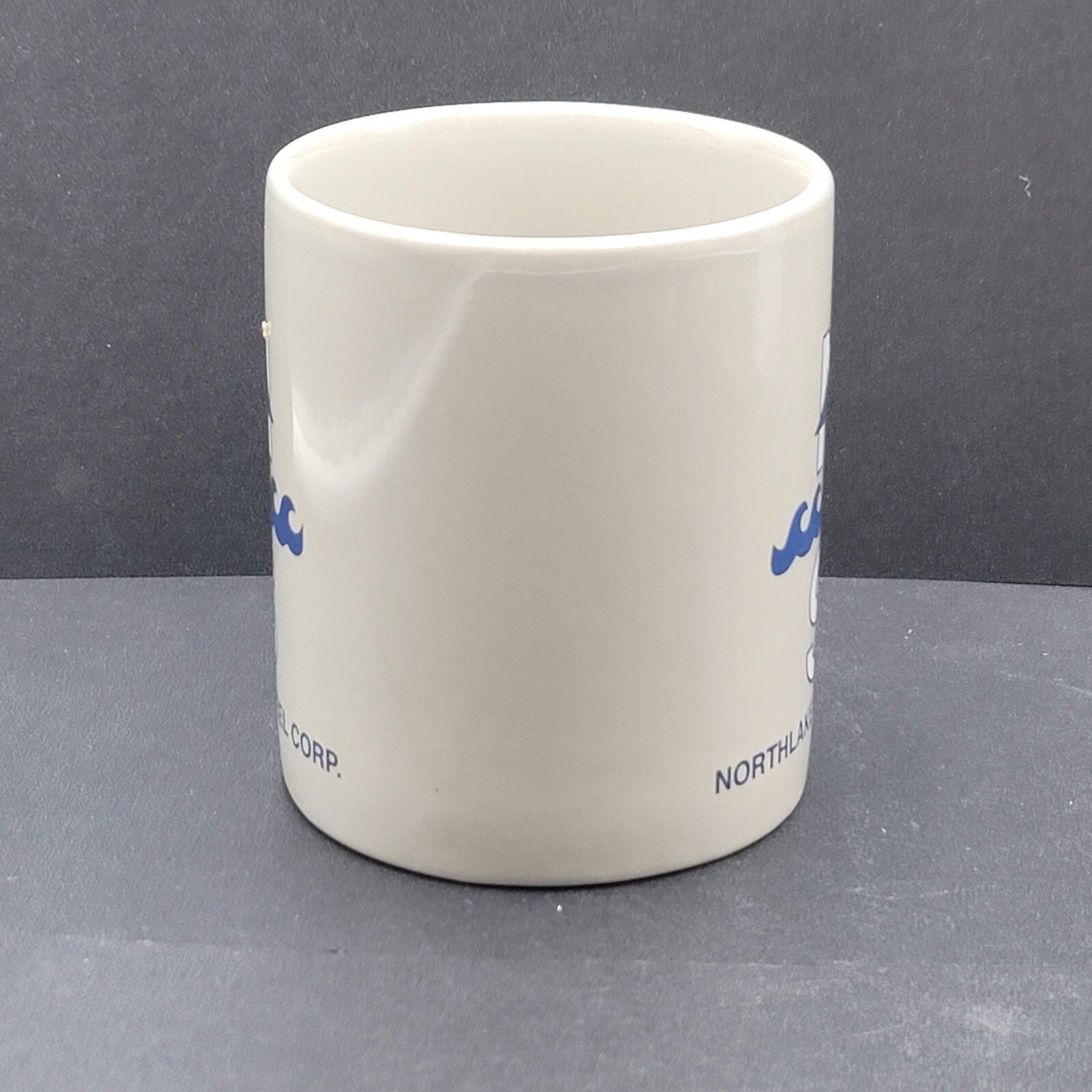 Northlake Steel Corp Coffee Mug Cup Gray Blue White Vintage