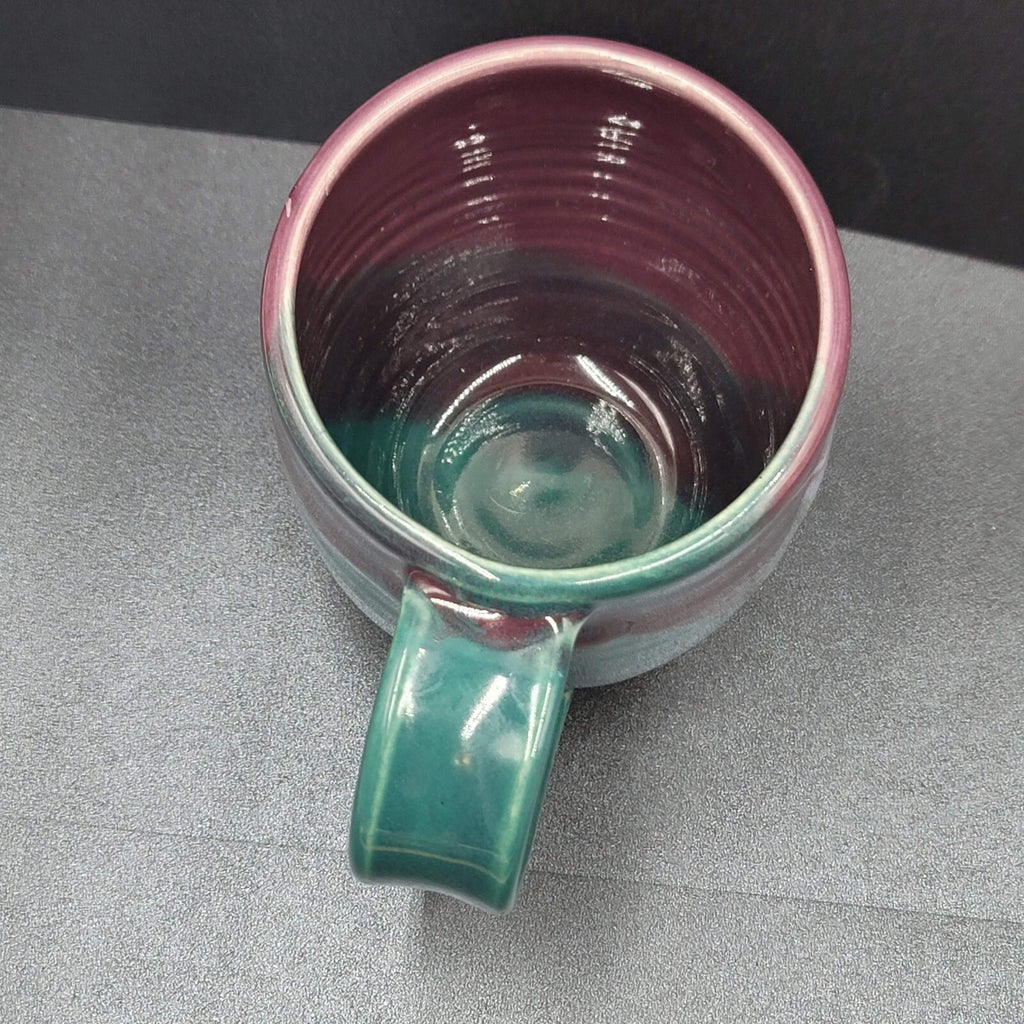 Art Pottery Coffee Mug Artist Purple Teal Abstract Design