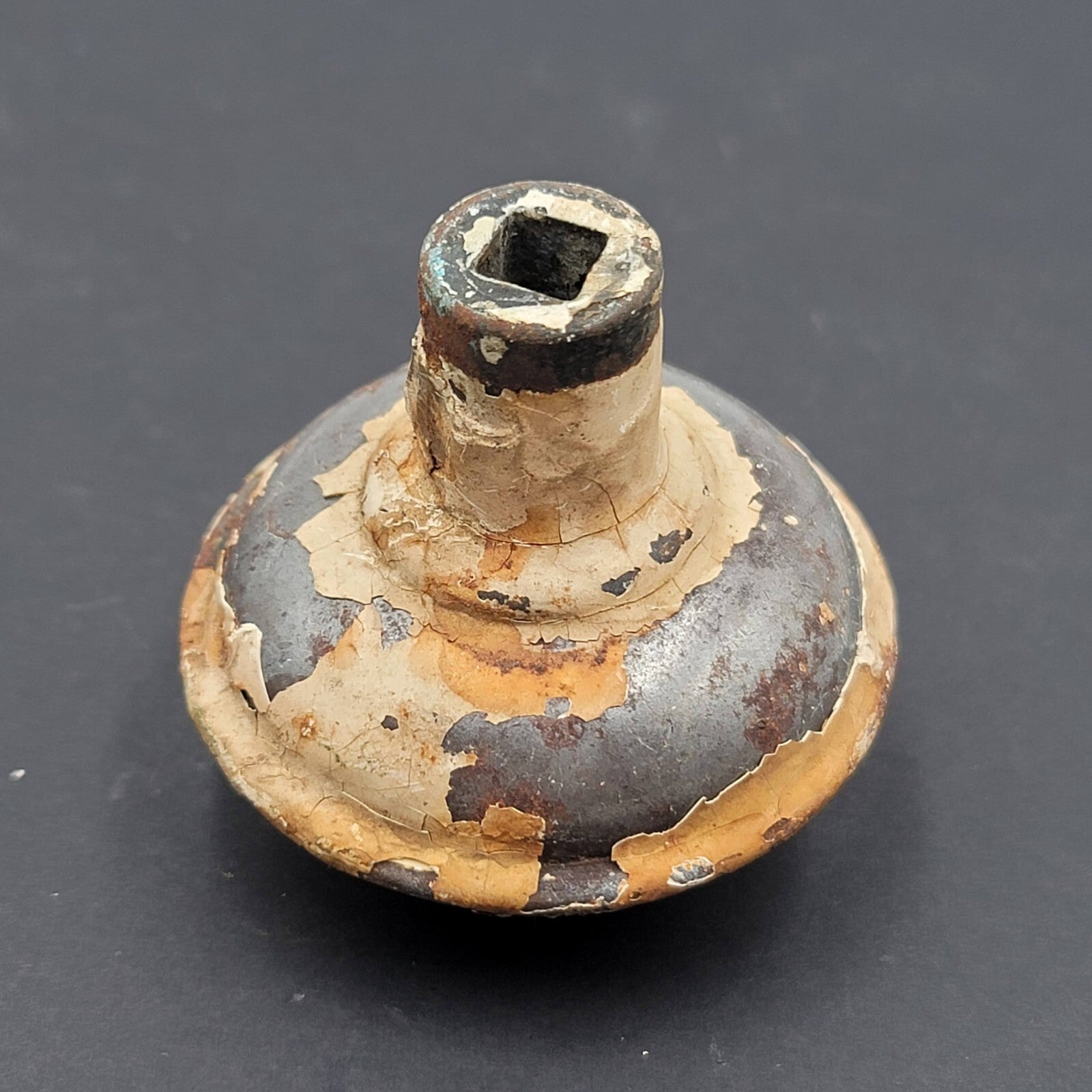Vintage SINGLE Ornate Steel Doorknob Salvage Door Hardware Painted Shabby Chic