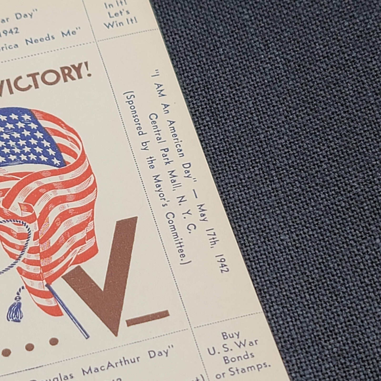 National Poster Stamp Soc. 1942 "On to Victory" Patriotic sheetlet