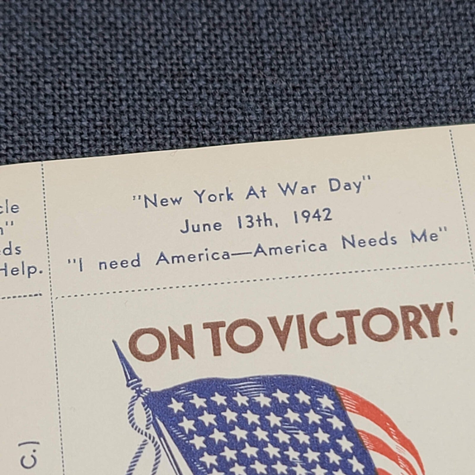 National Poster Stamp Soc. 1942 "On to Victory" Patriotic sheetlet