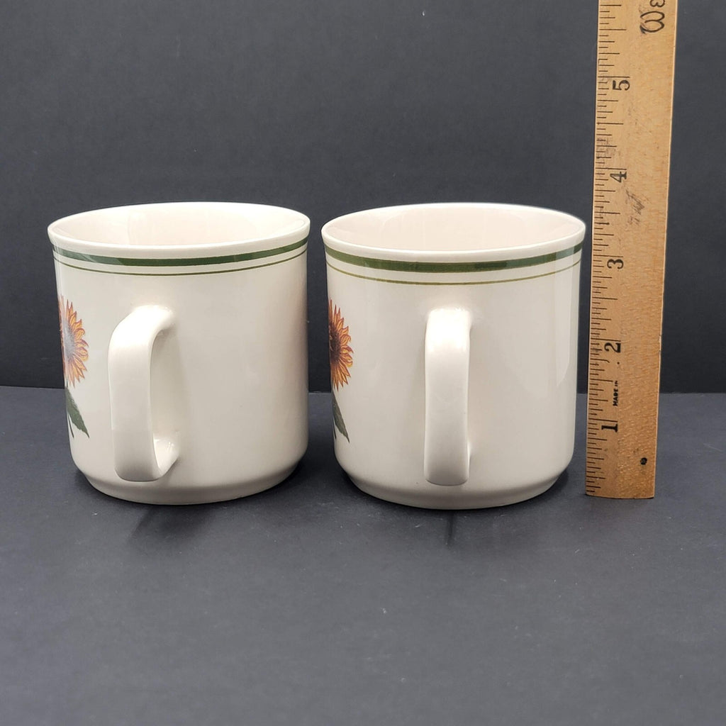 Vintage Gibson Housewares Cottage Sunflower Cup Mug Set of 2