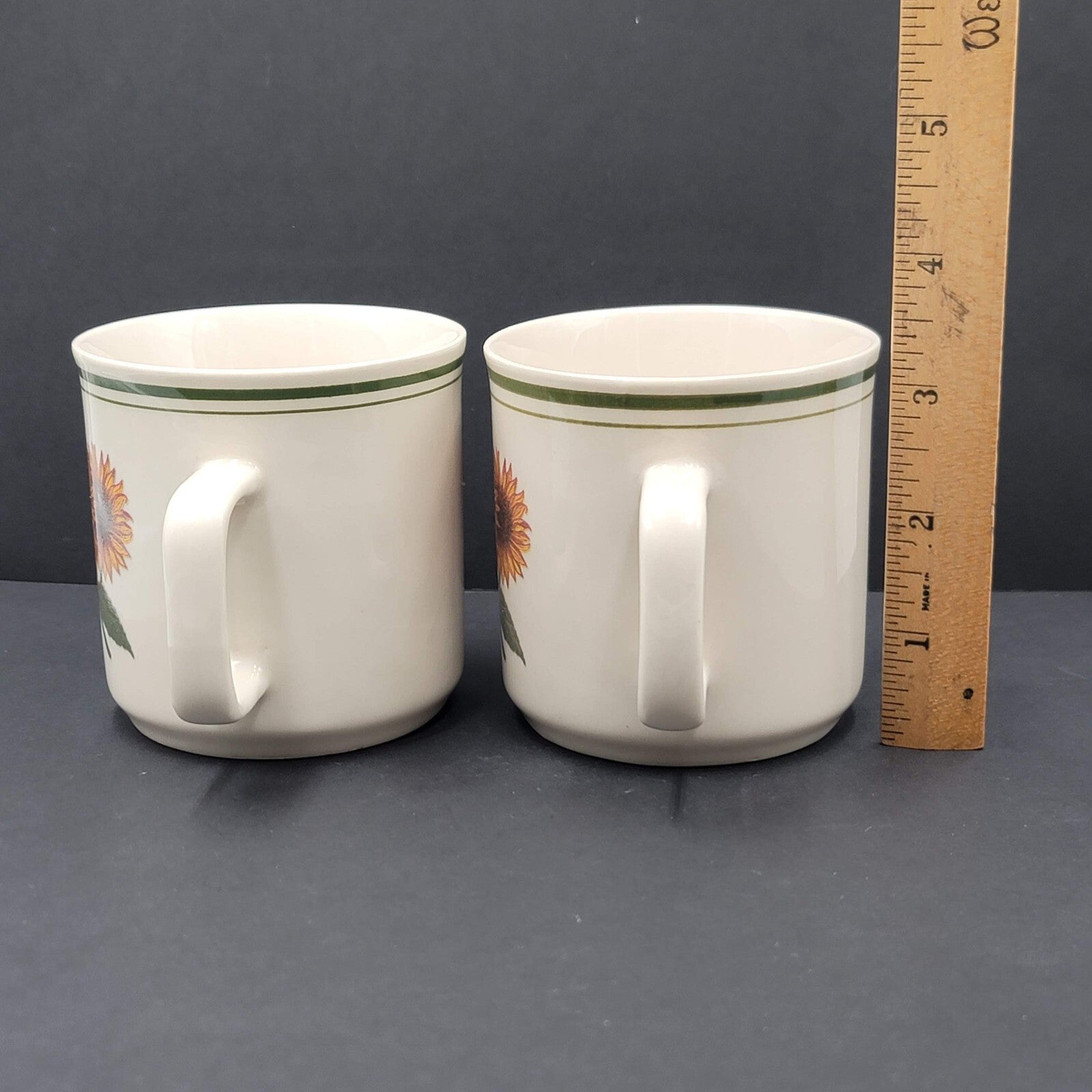Vintage Gibson Housewares Cottage Sunflower Cup Mug Set of 2