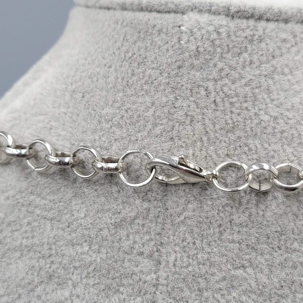 Large Clear Rivoli Rhinestone Necklace Silver tone Statement 18 in